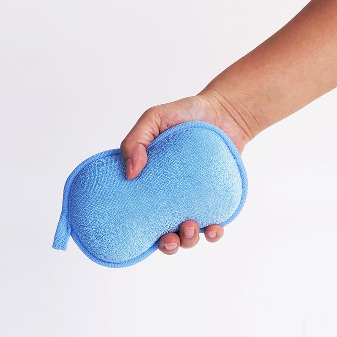 Baby Bath Sponge - Ultra Soft Baby Sponge for Bathing - Kids Bath Sponges for Infants, Toddler Bath Time, 2 Count (1 Pack) - Green Blue