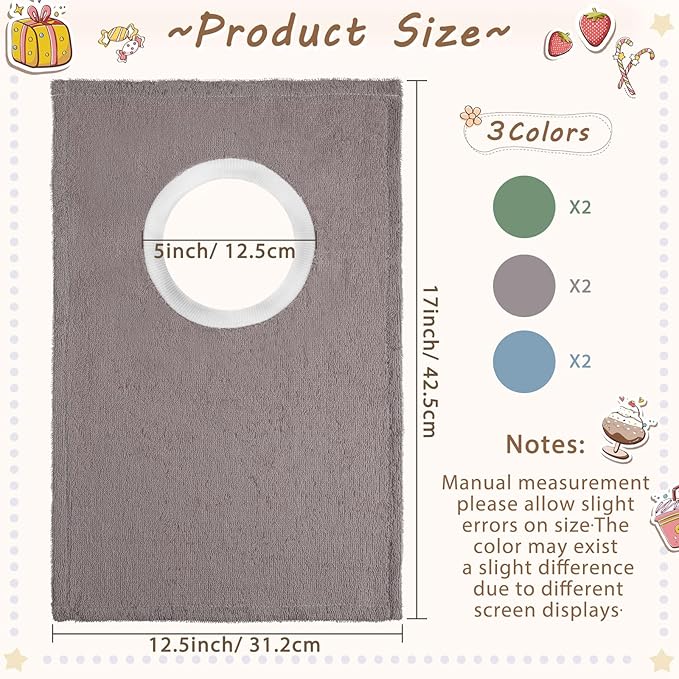 6 Pcs Pullover Baby Bibs Cotton Terry Toddler Absorbent Infant for Feeding and Drooling Towel Slip on Bib(Bright Color)