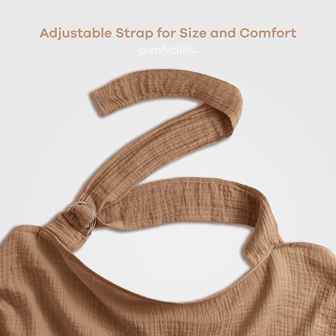 Comfy Cubs Muslin Nursing Cover, Pack of 1, 100% Muslin Breastfeeding Cover - Soft & Breathable Baby Nursing Scarf with Adjustable Neck Strap - Portable, Lightweight & Privacy Coverage - Cedar