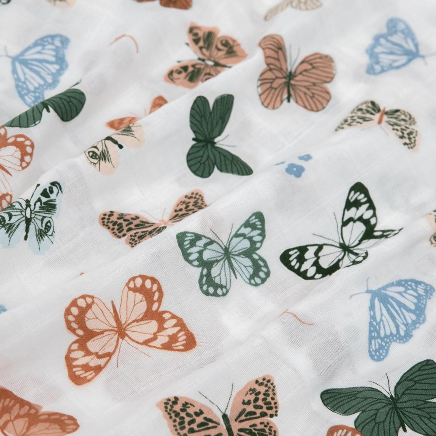 Little Unicorn Standard Pillowcase 2 Pack | Super Soft & Breathable Muslin Fabric | Snug Envelope Closure (Butterflies)