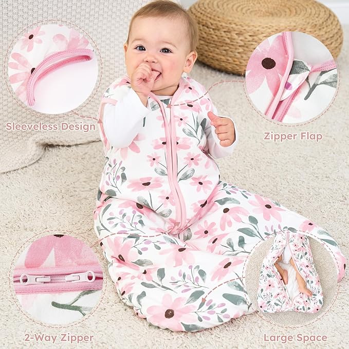 Yoofoss Baby Sleep Sack 18-24 Months, TOG 2.5 Baby Wearable Blanket with 2-Way Zipper, 100% Organic Cotton Fabric Winter Newborn Sleeping Sack, Warm Soft Comfy(X-Large)