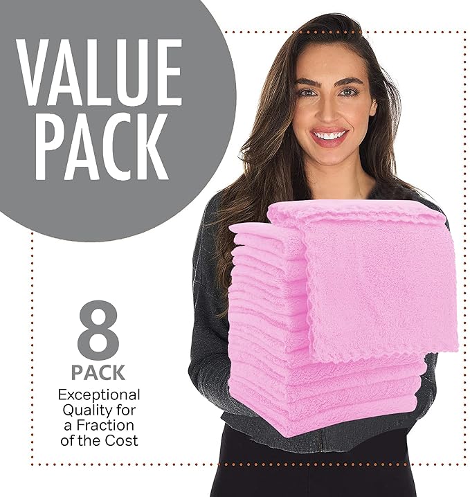 8 Pack Burp Cloths for Baby - 20" by 10" Ultra Absorbent Burping Cloth, Newborn Towel - Milk Spit Up Rags - Burpy Cloths for Unisex, Boy, Girl - Burp Cloths Set (Frozen Berry)