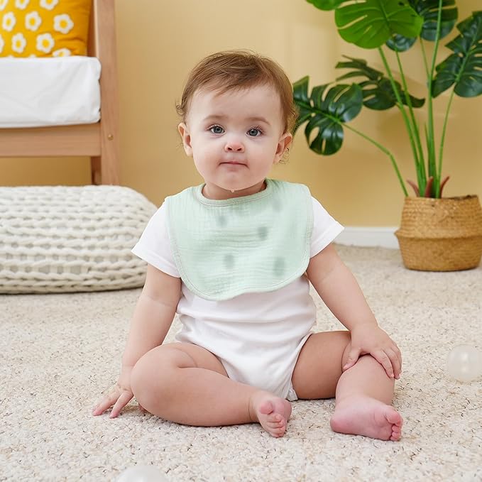 Muslin Baby Bibs Cotton Baby Drool Bandana Bibs for Baby Girls Boys Infant Newborn Toddler Drooling and Teething