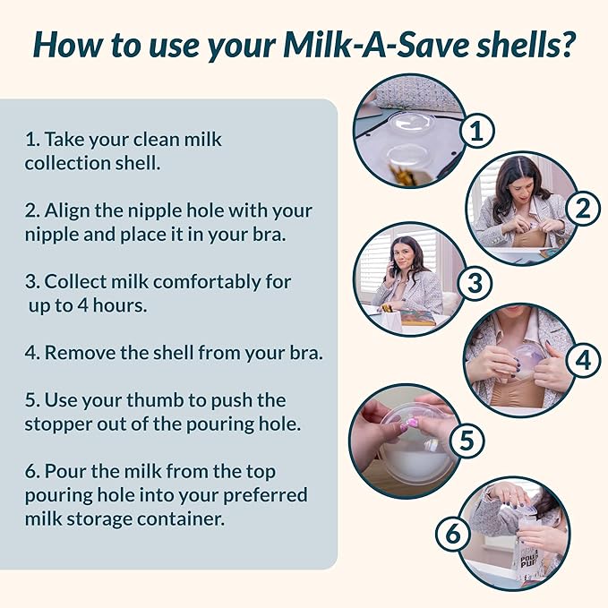 Idaho Jones Breast Milk Collector Shells | Soft Milk Catchers | Don't Waste Your Milk in Nursing Pads, Save it with Milk-A-Save | Recolector de Leche Materna
