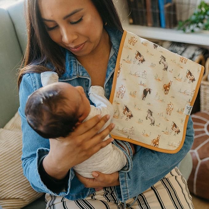 Copper Pearl Baby Burp Cloth Large 21''x10'' Size Premium Absorbent Triple Layer 3-Pack Gift Set Cheyenne