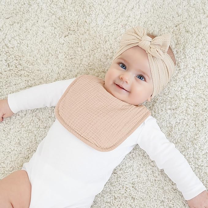 100% Cotton Muslin Baby Bibs 10-Pack Baby Drool Bibs for Unisex Baby Toddlers Infant Newborns Drooling and Teething