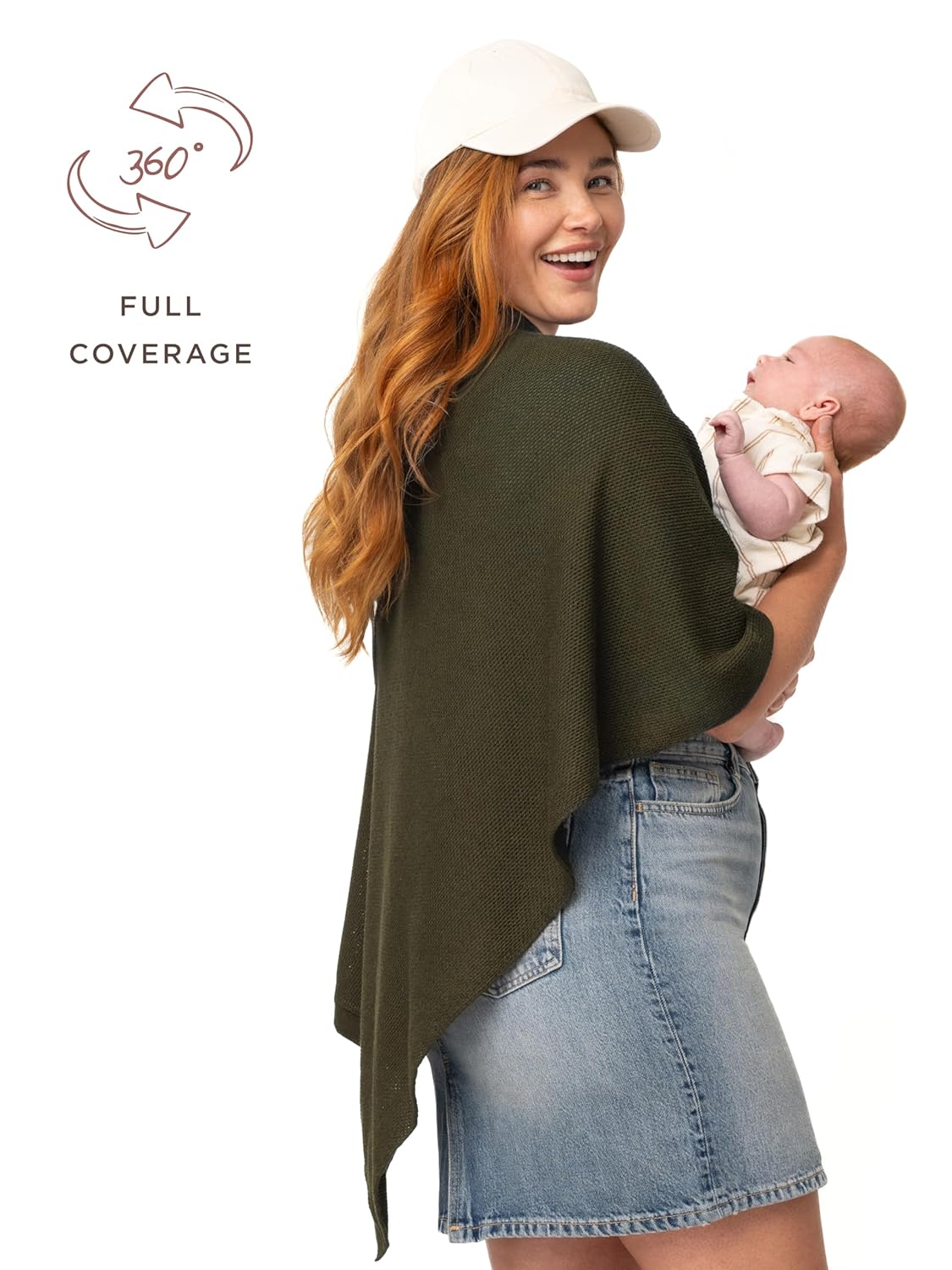 We are Amma | The Cocoon™ - Newborn Essentials Must Haves: Nursing Cover for Breast Feeding Essentials | Nursing Sweater Used as Breastfeeding Cover (Olive, Plus Size)
