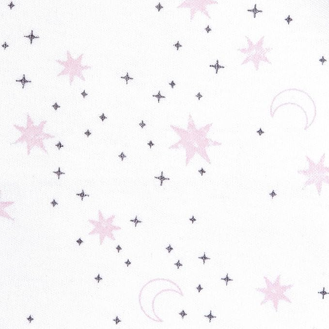 HALO 100% Cotton Sleepsack Swaddle, 3-Way Adjustable Wearable Blanket, TOG 1.5, Midnight Moons Pink, Small, 3-6 Months