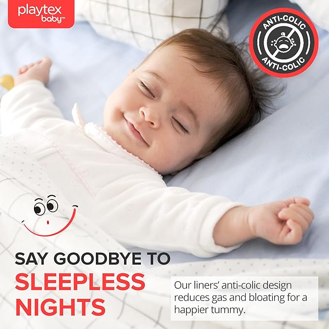 Playtex Baby Nurser Pre-Sterilized Disposable Drop-Ins Baby Bottle Liners, 4 Oz (50 Count), Anti-Colic, Gas Reduction, Easy to Clean, Closer to Breastfeeding, Perfect for Travel and On The Go