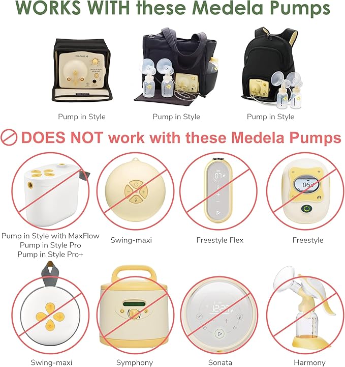 Maymom Breast Pump Kit Compatible with Medela Pump in Style Advanced Pump; 2xTwo-Piece 21mm Breastshield, 2 Valve, 4 Membrane, 2 Replacement Tubing; Replacement Part for Medela Shield, Valve