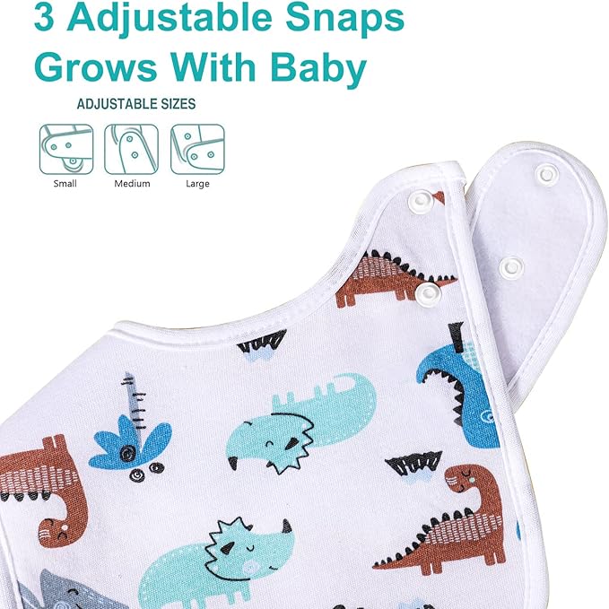 Baby Bibs Soft and Absorbent Organic Cotton Bandana Drool Bibs Set for Boys Girls Newborn 0-36 Months