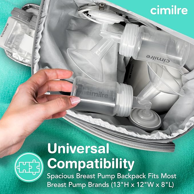 Cimilre S6+ Adjustable Rechargeable Breast Pump & Journey Breast Pump Backpack Bundle – Hospital Strength Double Electric Pump with Stylish Travel Backpack