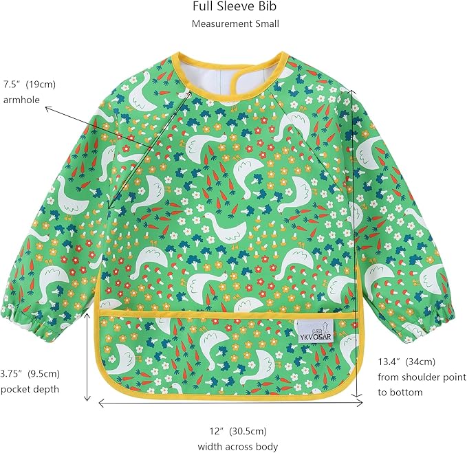 2 Pack Baby Bibs for Boy,Baby Bibs for Eating,Mess Proof Baby Bib,Full Sleeve Bib,Waterproof Bib for Toddlers