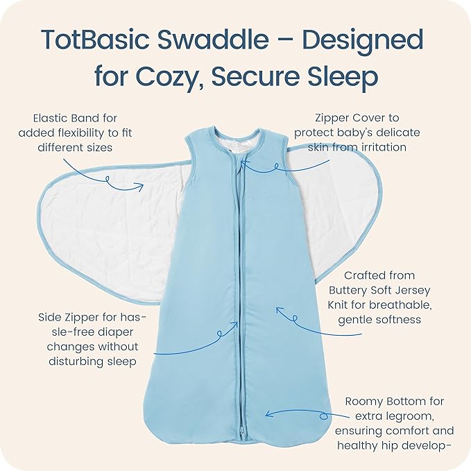 Newborns Swaddle Sleep Sack 0–3 Months, 1.0 TOG Baby Blanket for Newborns, Soft Sleeping Bag for Infants