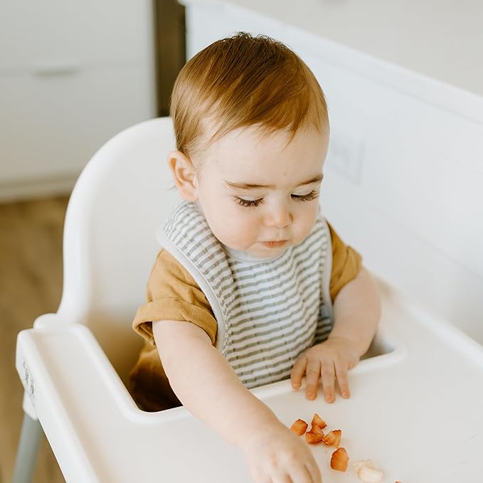 Little Unicorn Premium Classic Bib 3 pack | Adjustable as baby grows | Soft fabric on skin | Great for first time eaters (Dino Friends 2)