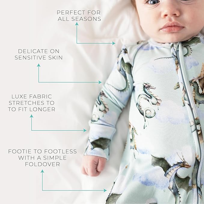 Posh Peanut Convertible Baby Sleepers - Girls Footless Baby Pajamas with 2 Way Zipper for Easy Diaper Changes