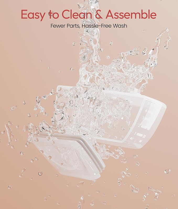 NCVI Heated Breast Pump Hands Free, Wearable 360° Surround Heating, 300mmHg Hospital-Grade Suction, 2000mAh Long Battery, 4 Modes & 9 Levels, Leakproof Design, Slim & Quiet, 19–28mm Flanges, 1 Pack