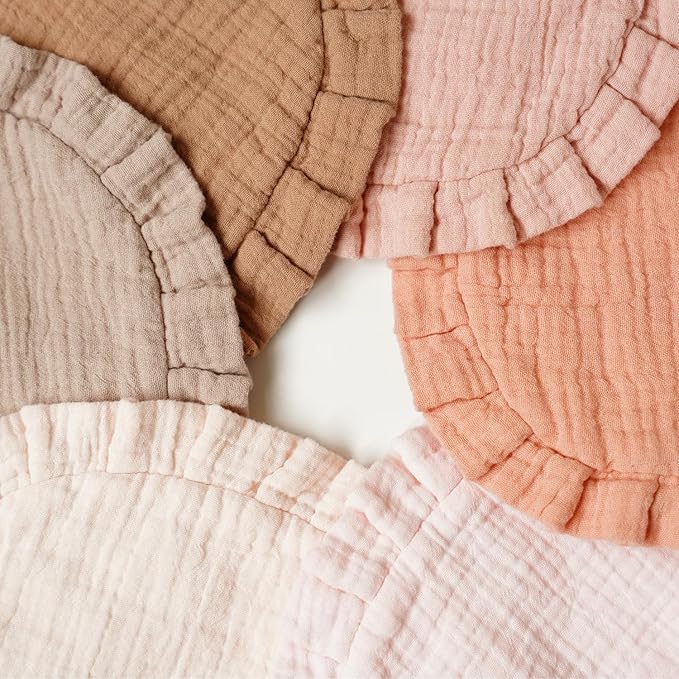 Baby Muslin Bibs Bandana Drool Bibs for Unisex Boys & Girls, Soft and Absorbent Cotton Teething Drooling Bib Set for Newborn Toddler