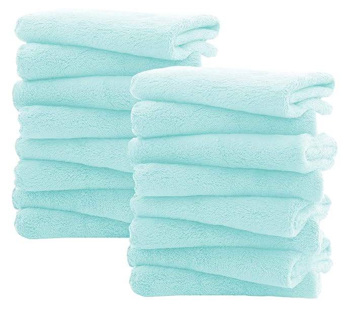 16 Pack Burp Cloths for Baby - 20" by 10" Ultra Absorbent Burping Cloth, Newborn Towel - Milk Spit Up Rags - Burpy Cloths for Unisex, Boy, Girl - Burp Cloths Set (Frozen Blue)