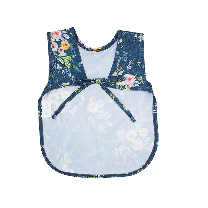 BapronBaby Boho Floral Bapron - No Neck Tie Safer Bib for Baby & Toddler - Soft Waterproof Stain Resistant - Machine Washable - Sz Preschool 3-5yrs