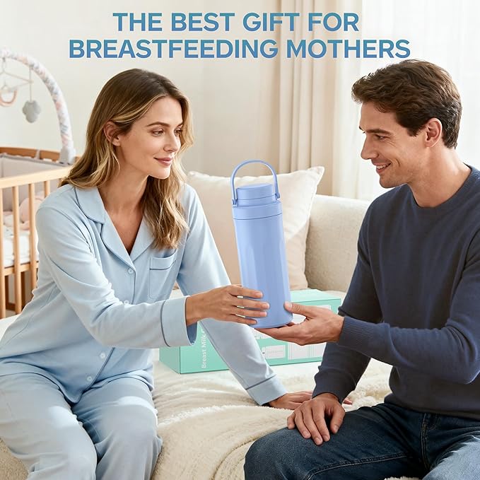 22oz Breastmilk Cooler Bottle for Outdoor, 24 Hours All-Day Cooling& Leak-Proof Seal, Larger Capacity Travel Breastmilk Chiller with 2pcs Baby Bottles for Breastmilk Storage, Baby Feeding Essentials