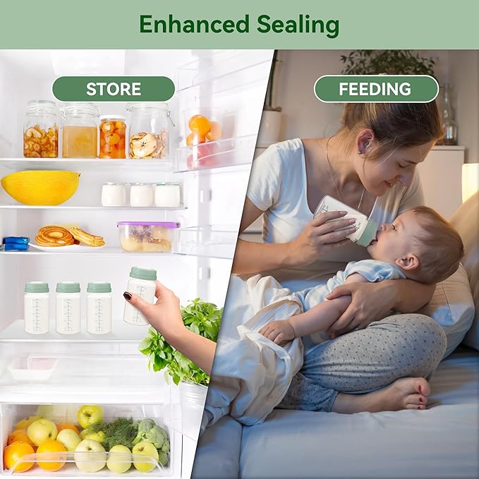 10oz Breastmilk Storage Bottle for Momcozy Milk Cooler 22oz, Breast Milk Cooler Bottles for Fridge, Wide Neck Pump Bottles Compatible with Spectra Motif Luna, Travel Breastfeeding,4PCS