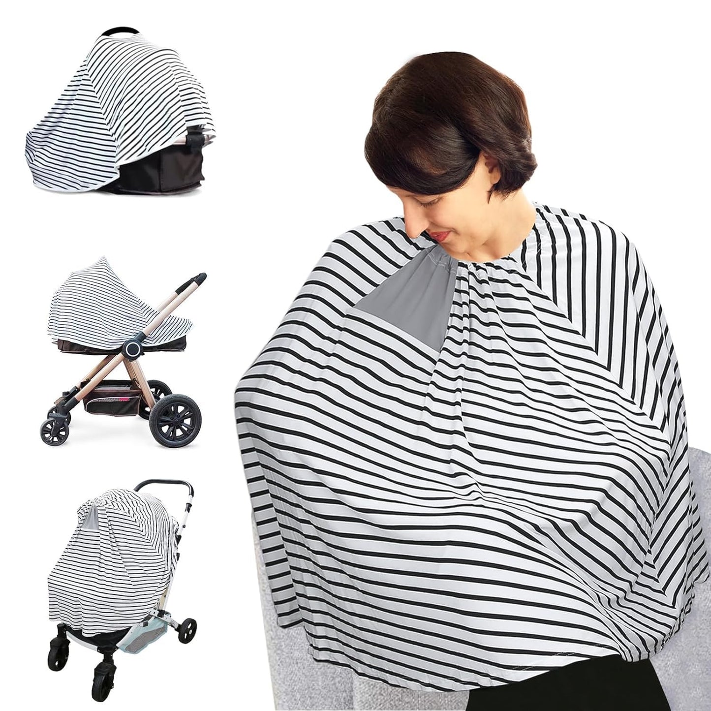 Breastfeeding Cover - Soft Breathable Nursing Poncho - Free View - Multi Use - Newborn Essentials