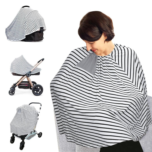 Breastfeeding Cover - Soft Breathable Nursing Poncho - Free View - Multi Use - Newborn Essentials