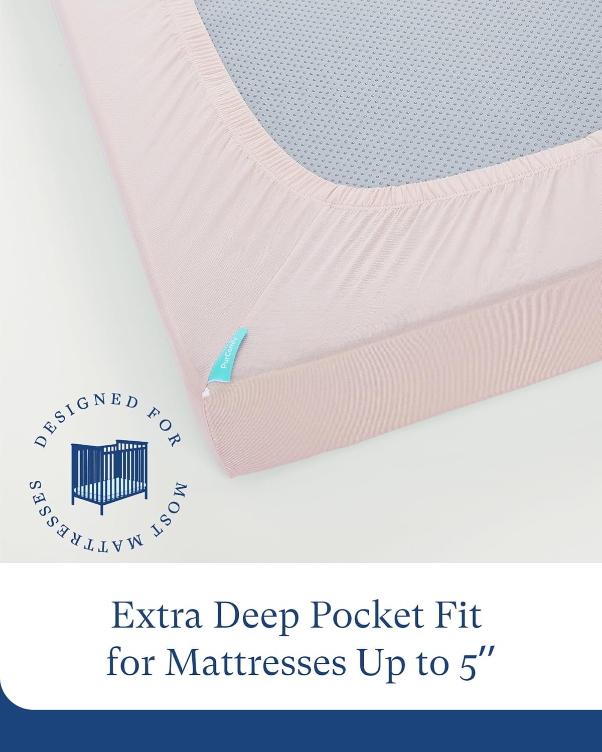 Supersoft Pack N Play Sheets, Premium Bamboo Viscose Mini Crib Sheets, 5'' Deep Pocket 2-Pack