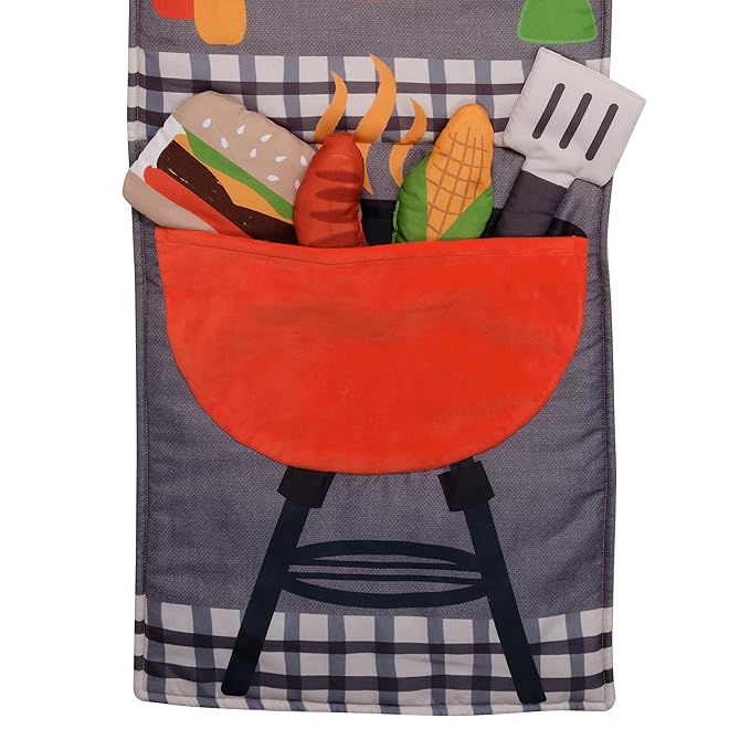 Lambs & Ivy Interactive 2-n-1 Soft Toddler Hamburger/Barbeque Pillow Play Set