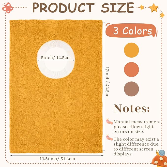 Foaincore 6 Pcs Pullover Baby Bibs Cotton Terry Toddler Absorbent Infant for Feeding and Drooling Towel Slip on Bib(Warm Color)