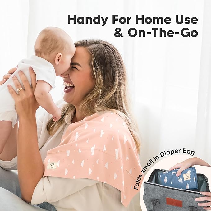 Organic Burp Cloths Baby Boy, Girl - 6-Pack Large Cotton Burping Cloths for Babies, Spit Up Rags, Super Absorbent, Ultra Soft Newborn Rag, Gender Neutral, Machine Washable, Durable (Dreamers)