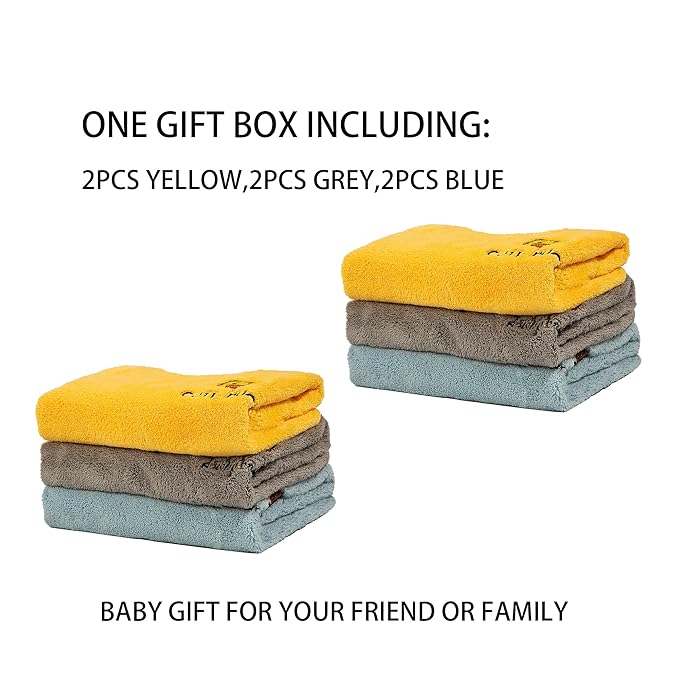 Baby Bibs for Girls or Boys 12-18 Months 6 Packed, Towel Bibs for Toddler 1-3 Years,Waterproof and Absorbent