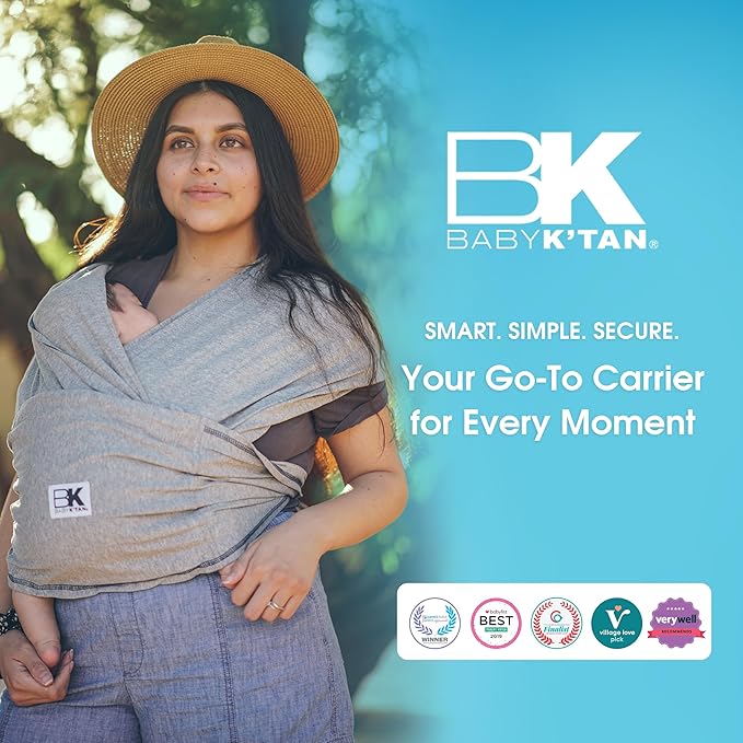 Original Baby K'tan Baby Carrier: #1 Easy Pre-Wrapped, Soft, Slip-On, No Rings, No Buckles | 5 in 1 Baby Sling Gift | The Best Hands Free Infant Wrap For Newborn to Toddler up to 35lb (See Size Chart)