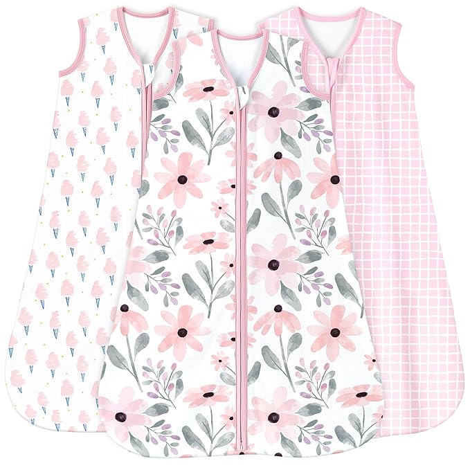 Yoofoss Baby Sleep Sack 12-18 Months 0.5 Tog Wearable Blanket for Baby, 3 Pack 100% Organic Cotton Infant Toddler Sleeping Sack 2-Way Zipper Lightweight Sleep Sack