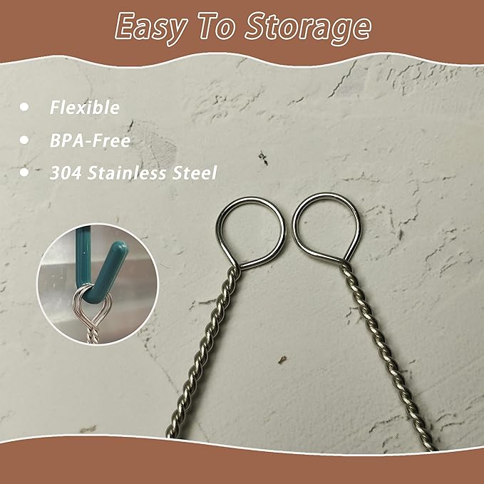 3 Pack Straw Cleaner Brush for Baby Bottles,Straw Brush Cleaner for Metal/Glass and Reusable Drinking Straws,Stanley Straw Cleaner Brush for 14oz 20oz 30oz Stanley Mugs.