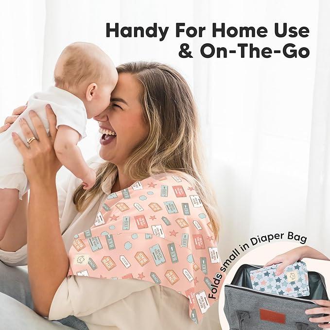 Organic Burp Cloths Baby Boy, Girl - 6-Pack Large Cotton Burping Cloths for Babies, Spit Up Rags, Super Absorbent, Ultra Soft Newborn Rag, Gender Neutral, Machine Washable, Durable (Toy Land)