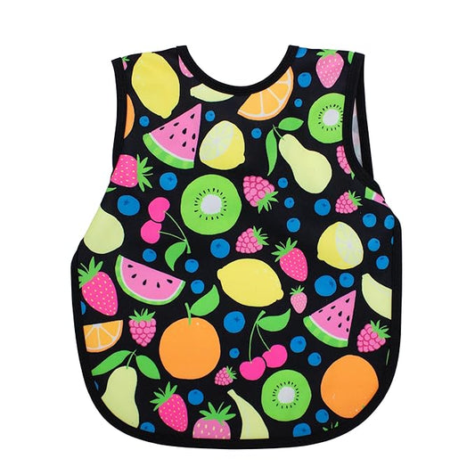 BapronBaby Neon Fruit Monster Bapron - No Neck Tie Safer Bib for Baby & Toddler - Soft Waterproof Stain Resistant - Machine Washable - Sz Baby/Toddler 6m-3T