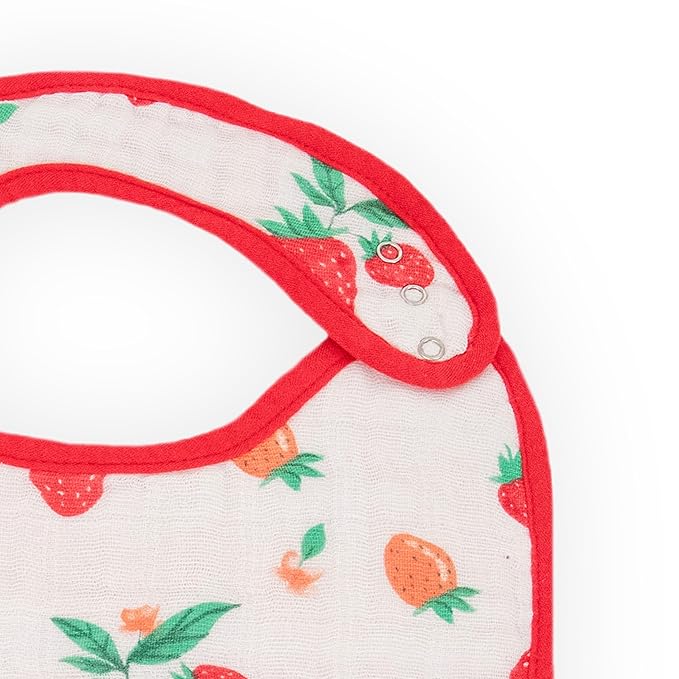 Little Unicorn Premium Classic Bib 3 pack | Adjustable as baby grows | Soft fabric on skin | Great for first time eaters (Berry Lemonade)