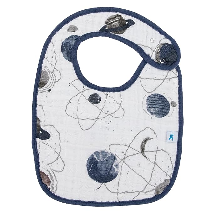 Little Unicorn Premium Classic Bib 3 pack | Adjustable as baby grows | Soft fabric on skin | Great for first time eaters (Planetary 2)