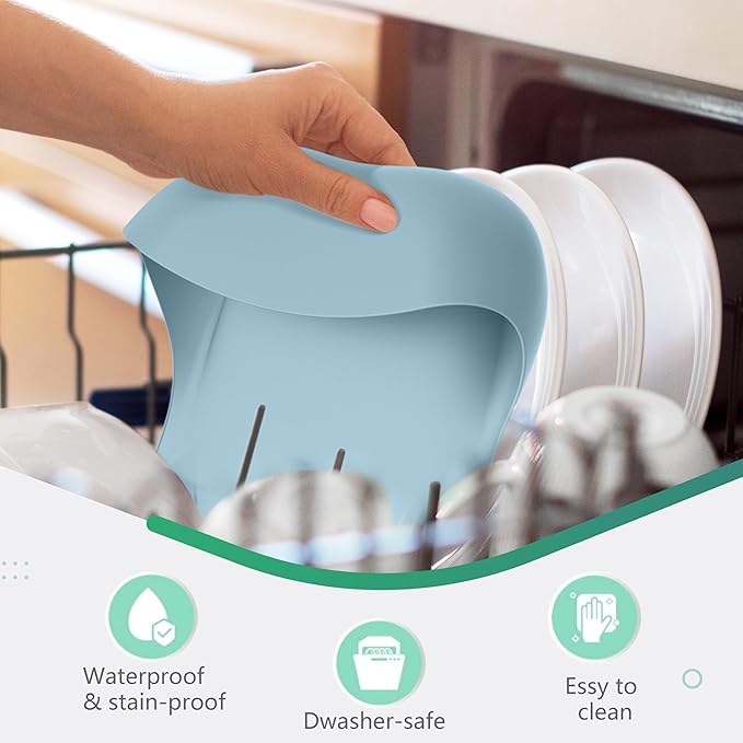 Cuddle Campus Set of 3 Silicone Bibs for Babies & Toddlers,Soft Adjustable Bibs with Pocket Food Catcher for Baby Girl,Boy