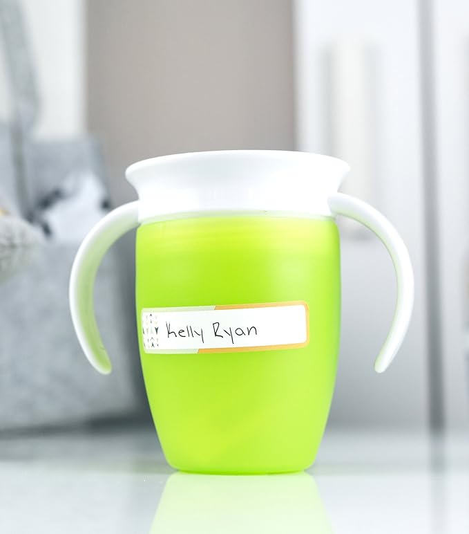 Bottle Labels, Write-On, Self-Laminating, Waterproof Kids Name Labels for Baby Bottles, Sippy Cup for Daycare School, Dishwasher Safe, Boy or Girl (Transportation, Set of 2)