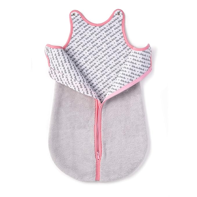 baby deedee Sleep Nest Teddy Baby Sleeping Bag, Gray Bubble Gum, Large (18-36 Month)