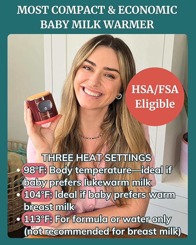 IDAHO JONES Portable Bottle Warmer - On The Go & for Travel - Baby Bottle, Breastmilk & Formula - Battery Powered & Operated, Cordless - Fits Dr Brown, Comotomo & Others