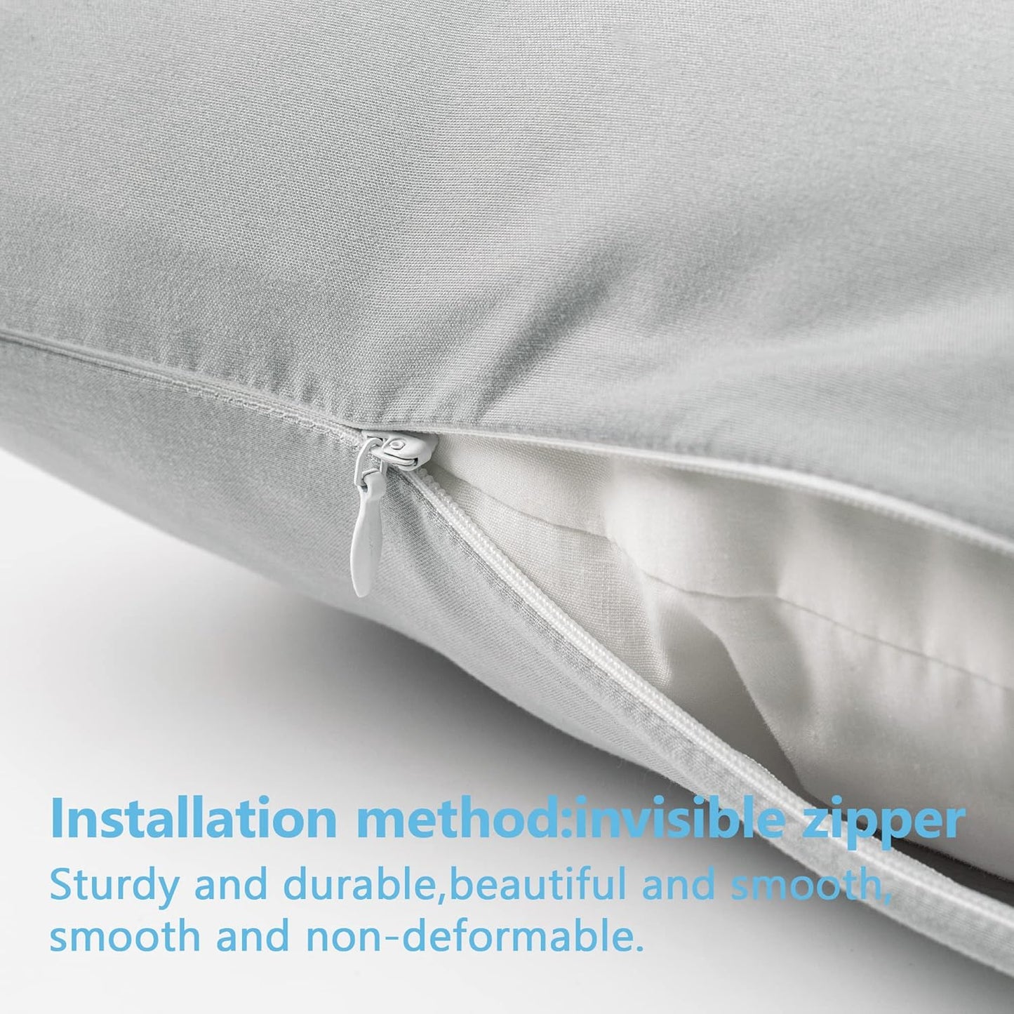 TILLYOU Toddler Pillowcase 2 Pack with Zipper,Silky Soft Microfiber 13" x 18" Kids Travel Pillow Cases,Gray