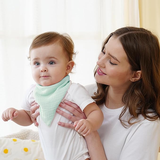 Muslin Baby Bibs Baby Drool Bandana Bibs for Baby Girls Boys Infant Newborn Toddler Drooling and Teething