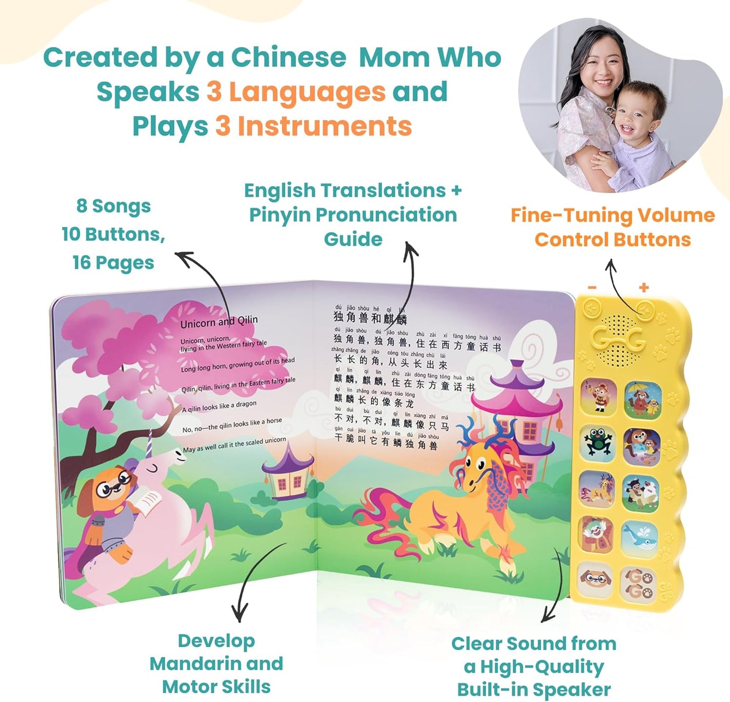 GO GO Learning Chinese is Fun Vol. 1: Bilingual Chinese English Books for Kids with 8 Songs, Chinese New Year Gifts, Learn Chinese, Chinese Gifts, Chinese Book, Chinese Learning Book, Chinese Toys