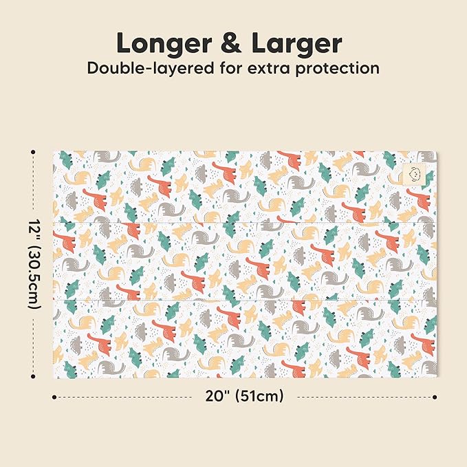 Organic Burp Cloths Baby Boy, Girl - 6-Pack Large Cotton Burping Cloths for Babies, Spit Up Rags, Super Absorbent, Ultra Soft Newborn Rag, Gender Neutral, Machine Washable, Durable (Mesozoic)