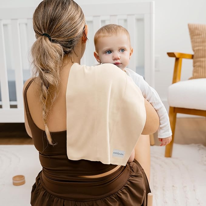 Comfy Cubs Baby Burp Cloths Set (Pack of 6) - Large, 6-Layer, Ultra Absorbent 100% Cotton for Infant Spit-Up, Drool, and Messes - Soft, Gentle, Thoughtful New Born Baby Gifts, Cream