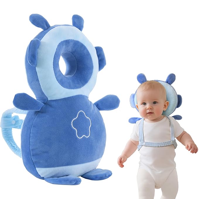 GINMOON Baby Head Protector Backpack,Lightweight and Breathable, Baby Walking Harness,Crawling Baby Essentials(Spaceman)